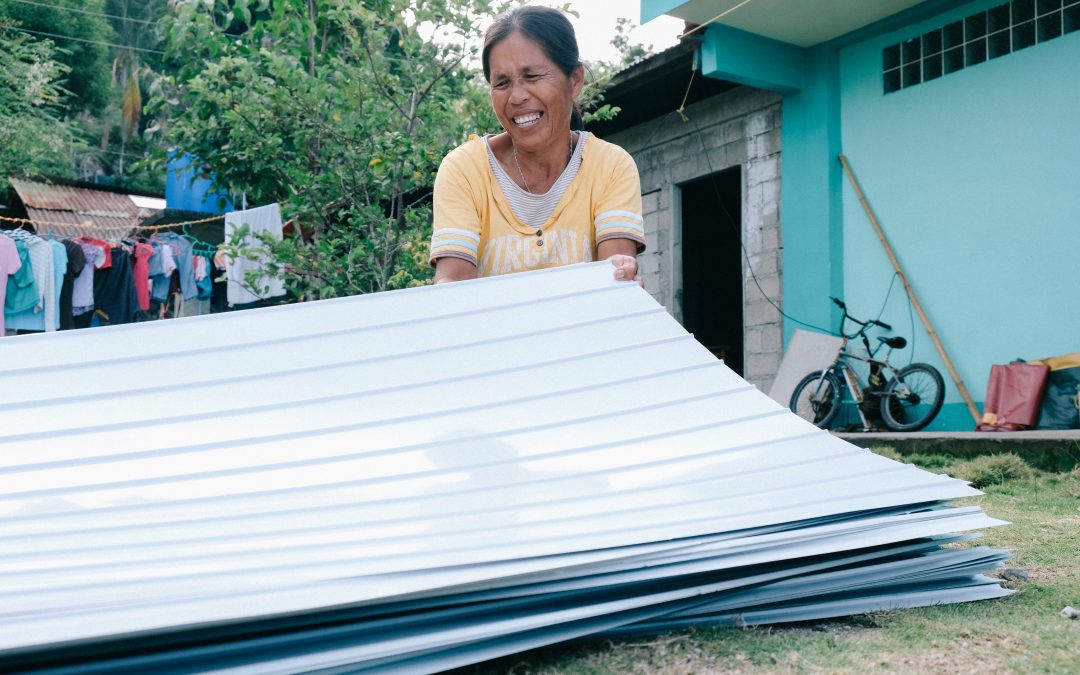 Islanders received roofing sheets from partners in Japan
